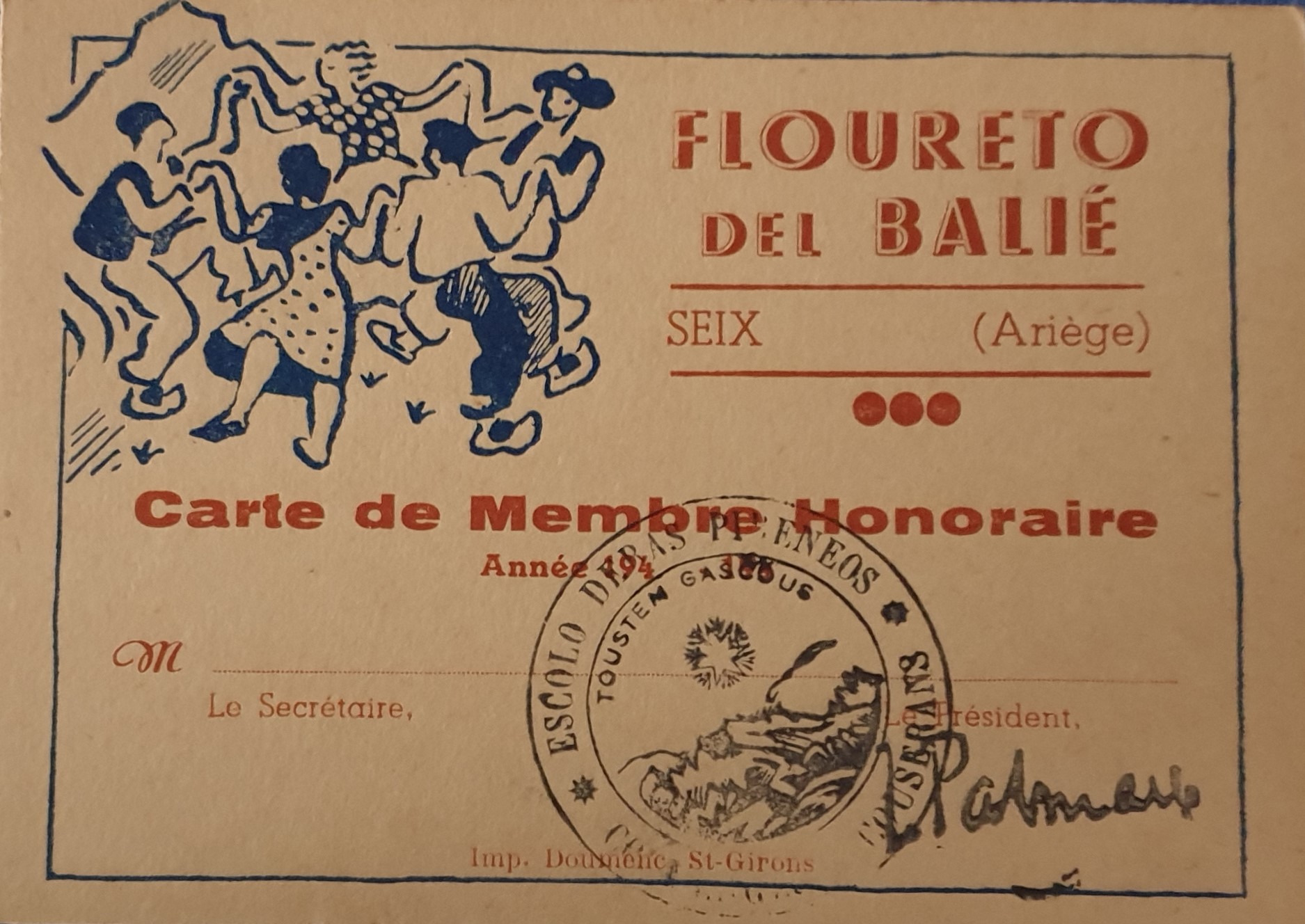 Carte de l'association Floureto del Balié