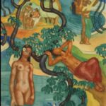 Paradis des mers du Sud. Aquarelle sur vergé. 18x16cm. 1935