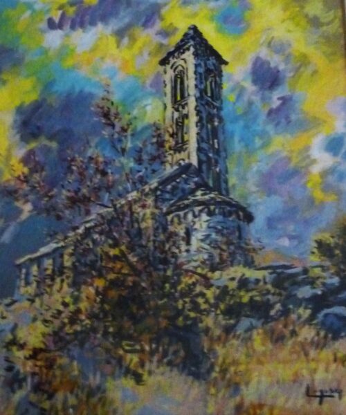 2.San Miguel d'Engolasters. Gouache.Andorre.1972 2.San Miguel d'Engolasters. Gouache.Andorre.1972