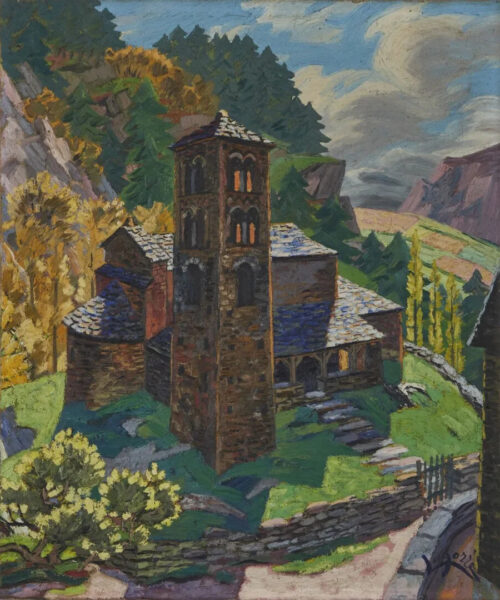 Église de Sant-Joan-de-Caselles-Andorra. Hst. 55x46cm Sant-Joan-de-Caselles-Andorra. Hst. 55x46cm