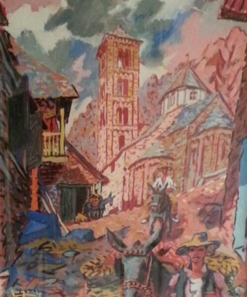 7.Eglise Andorre.Gouache ????